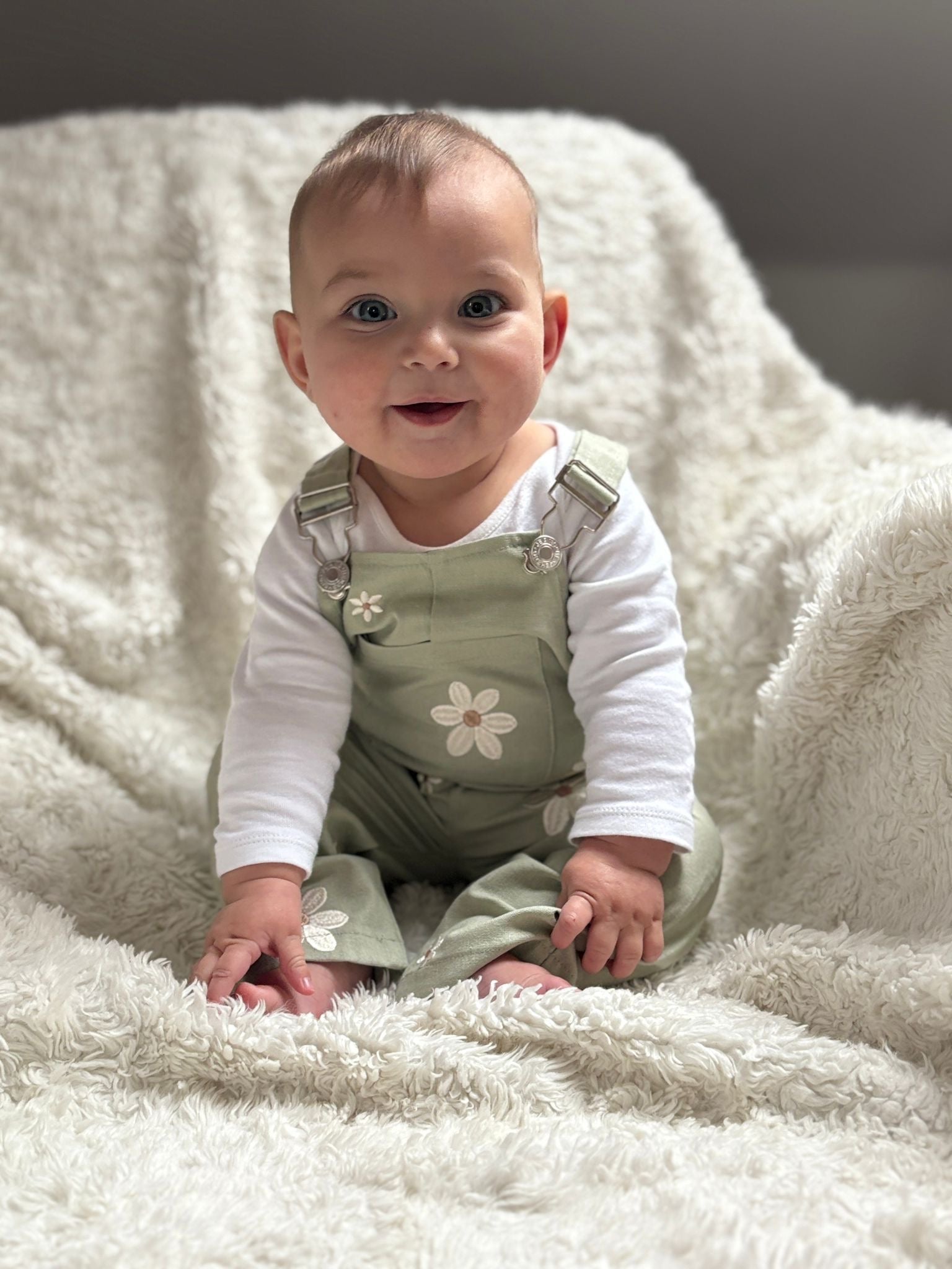 Sage Floral Dungarees