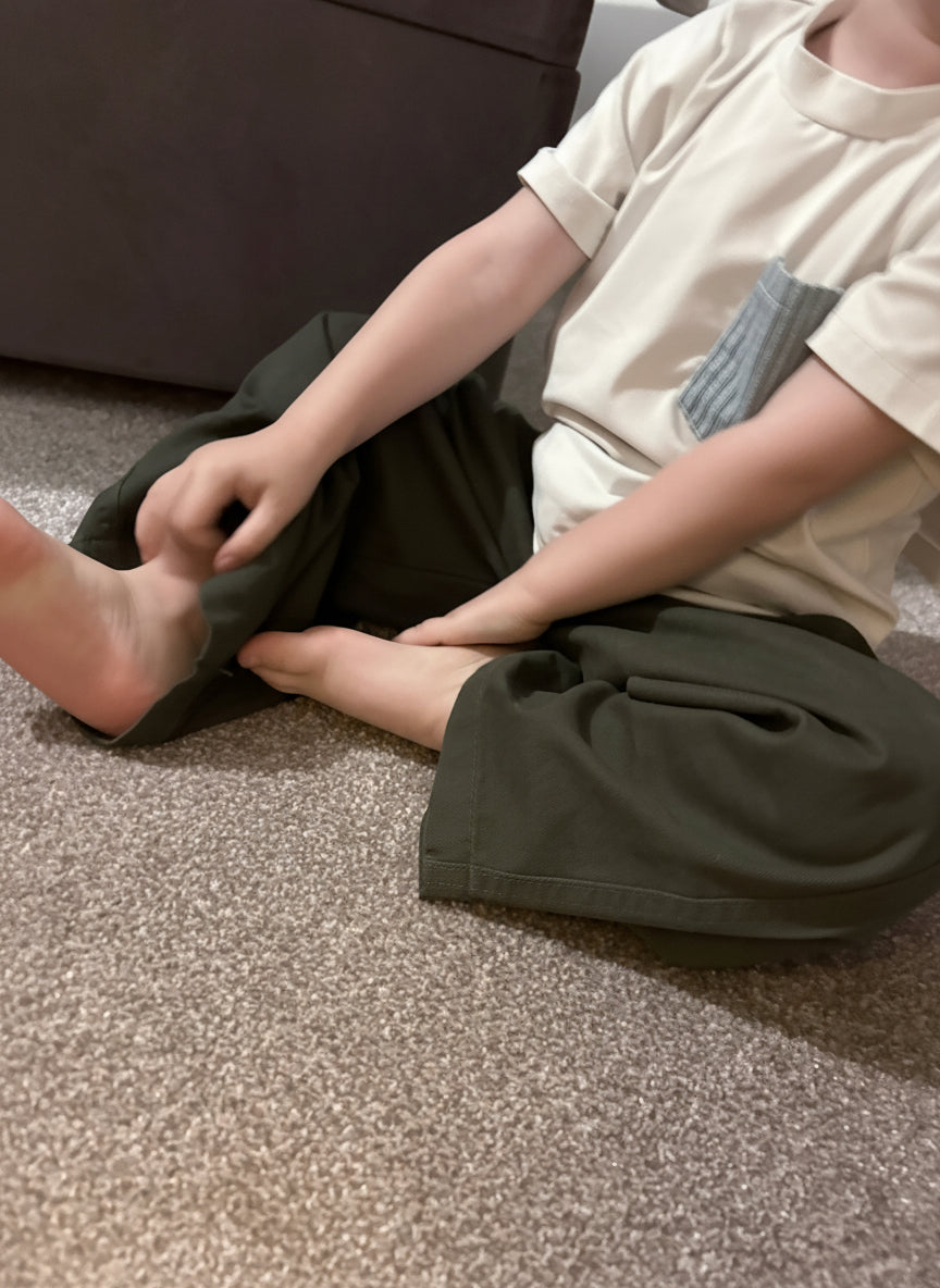 Charcoal Khaki wide leg trousers