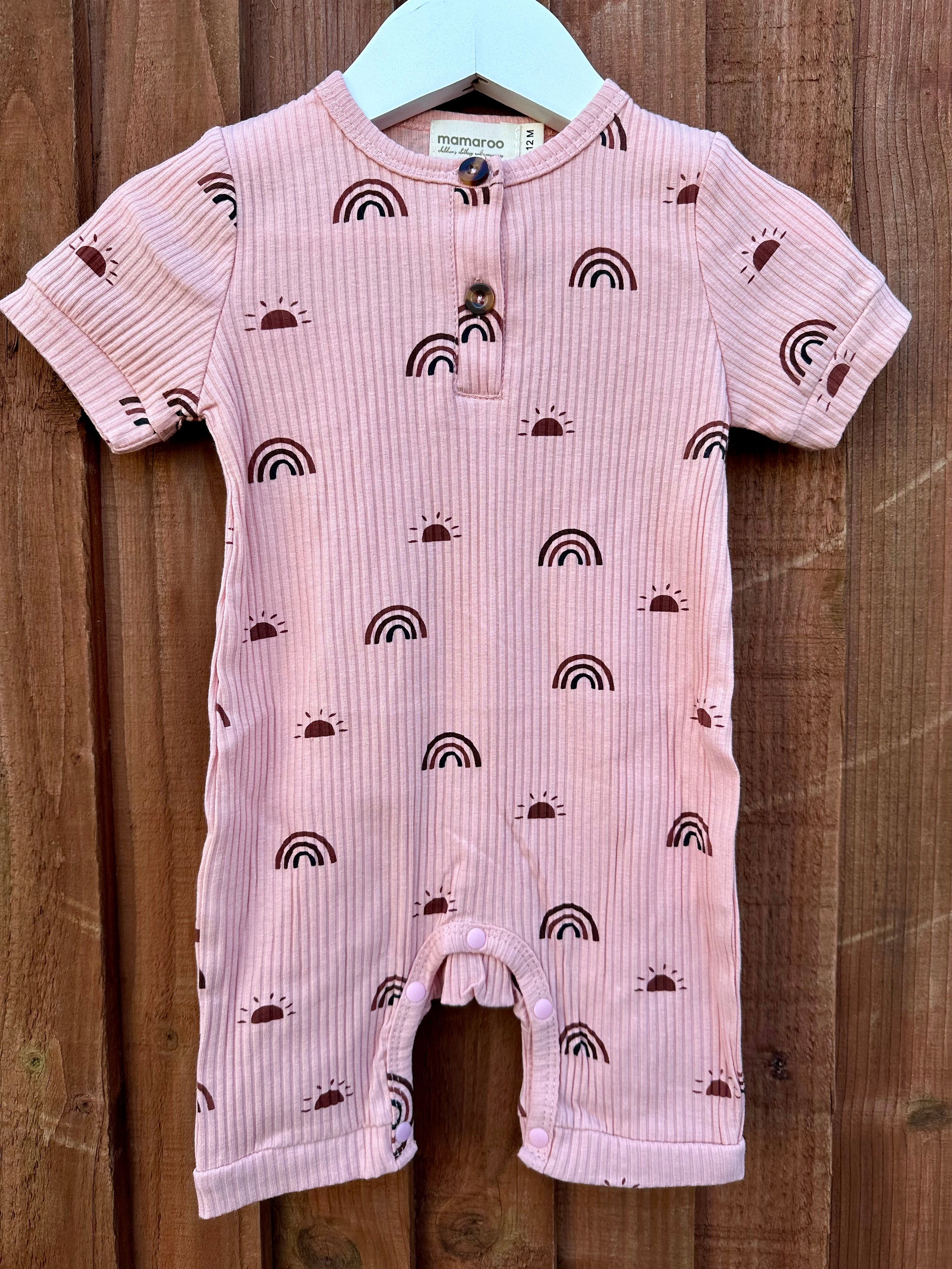 Rainbow Romper - Shell Pink