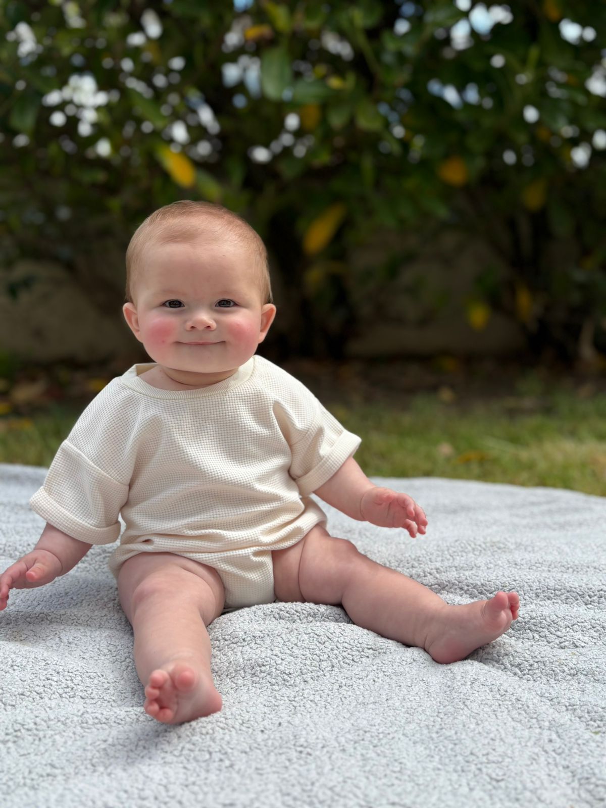 Vanilla waffle romper