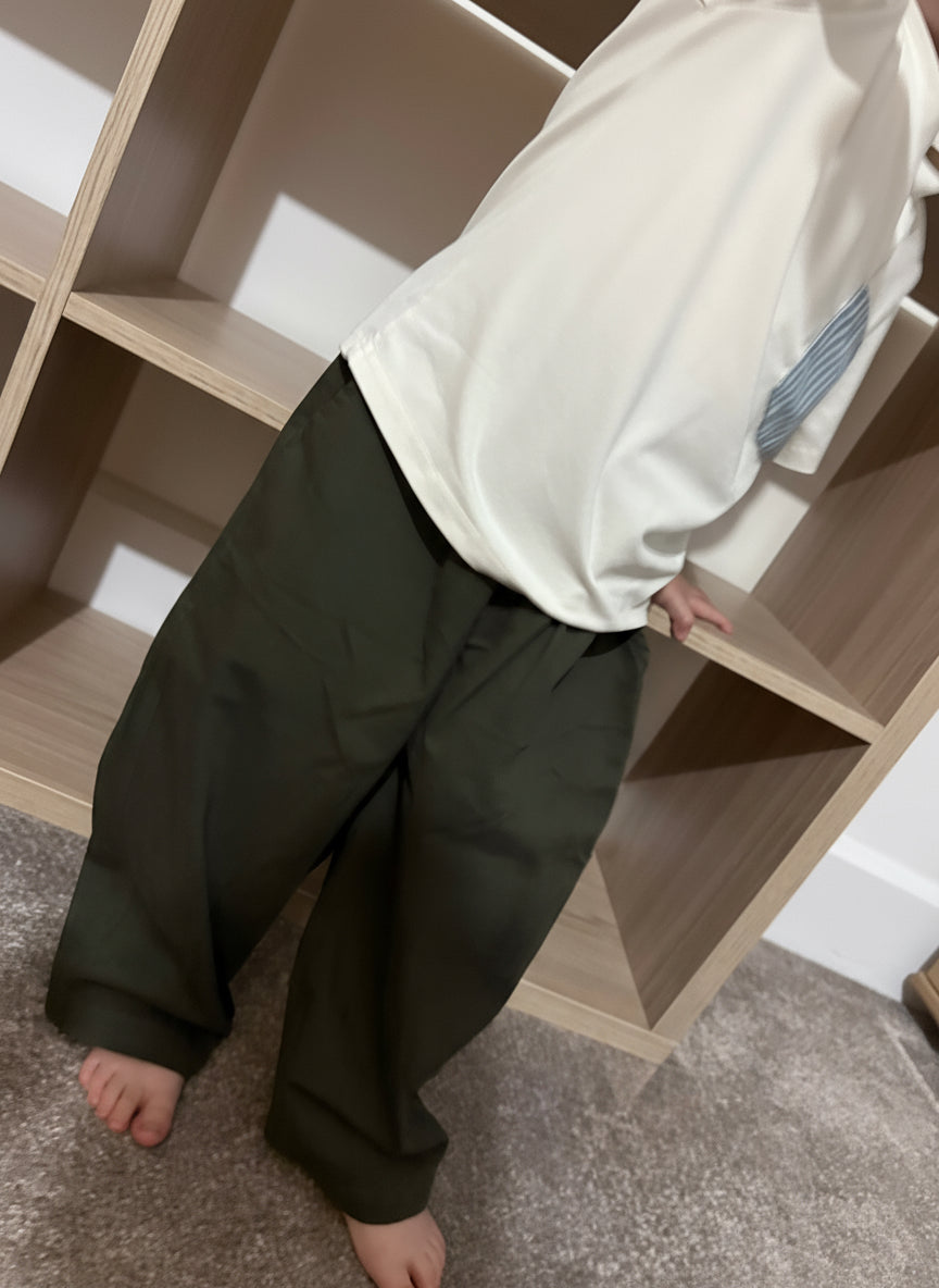 Charcoal Khaki wide leg trousers