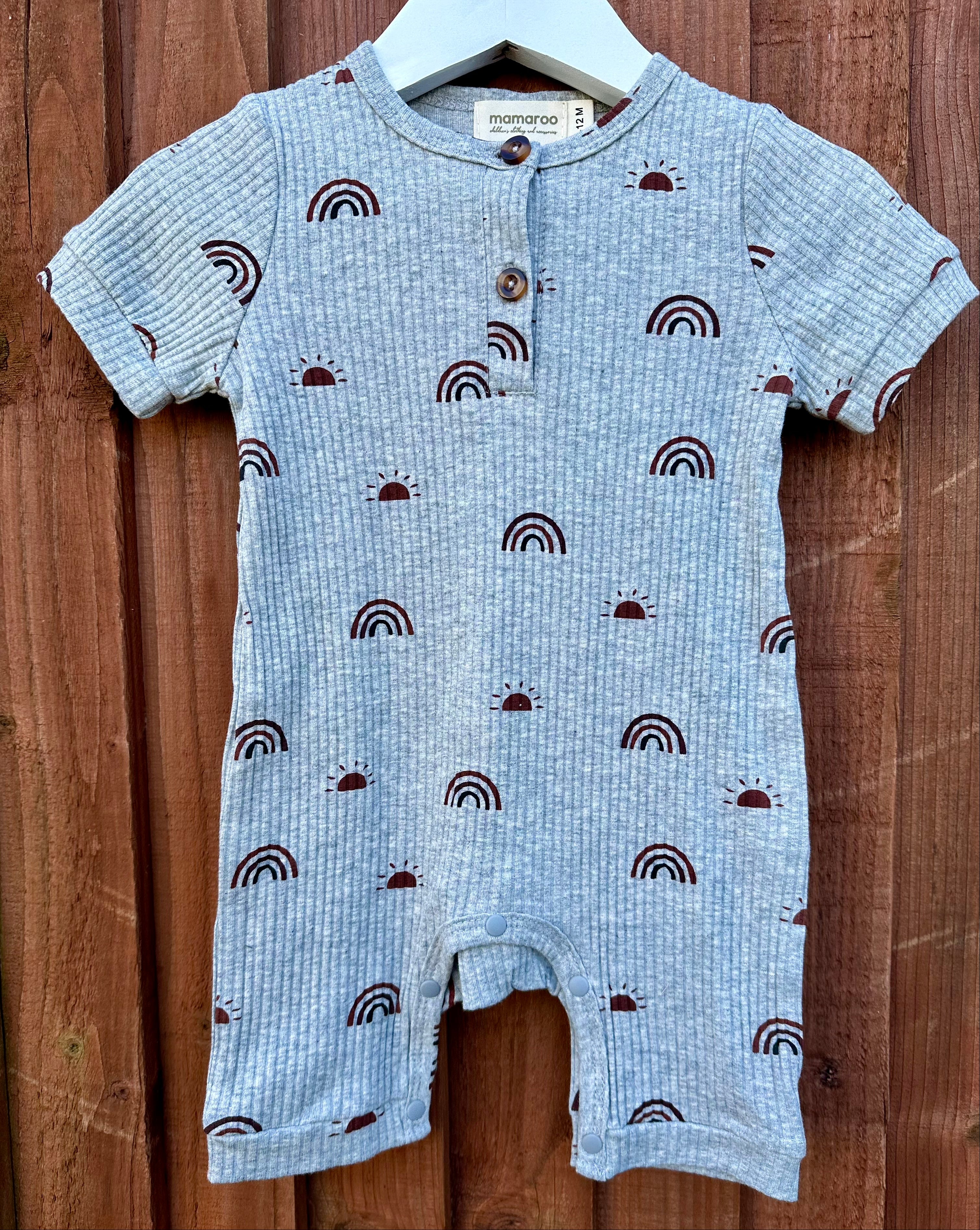 Rainbow Romper - Pebble Grey