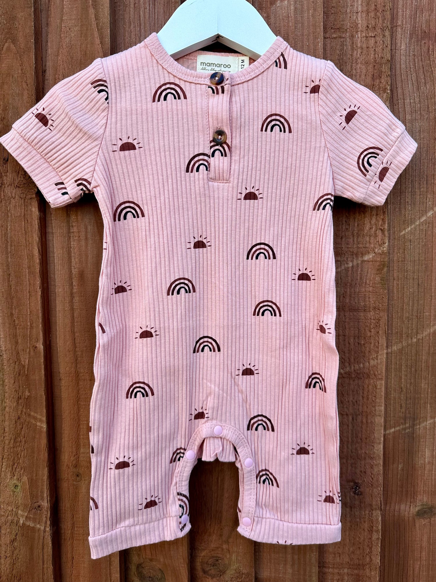 Rainbow Romper - Shell Pink