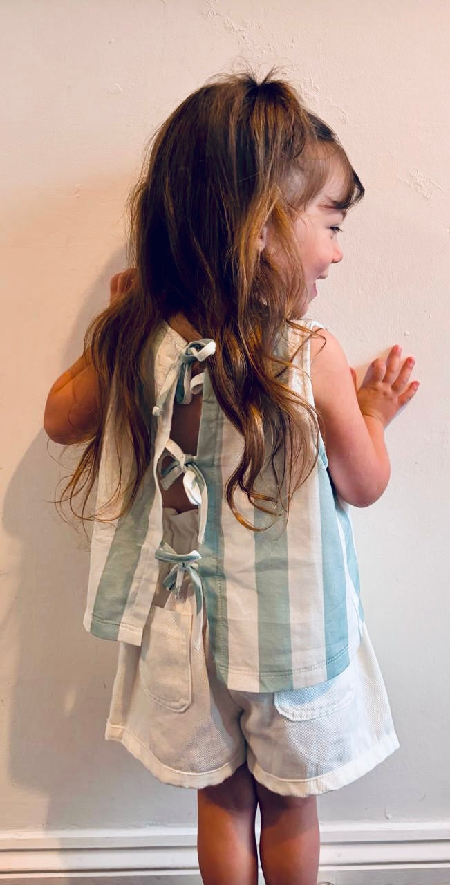Sky Stripe Tie Top
