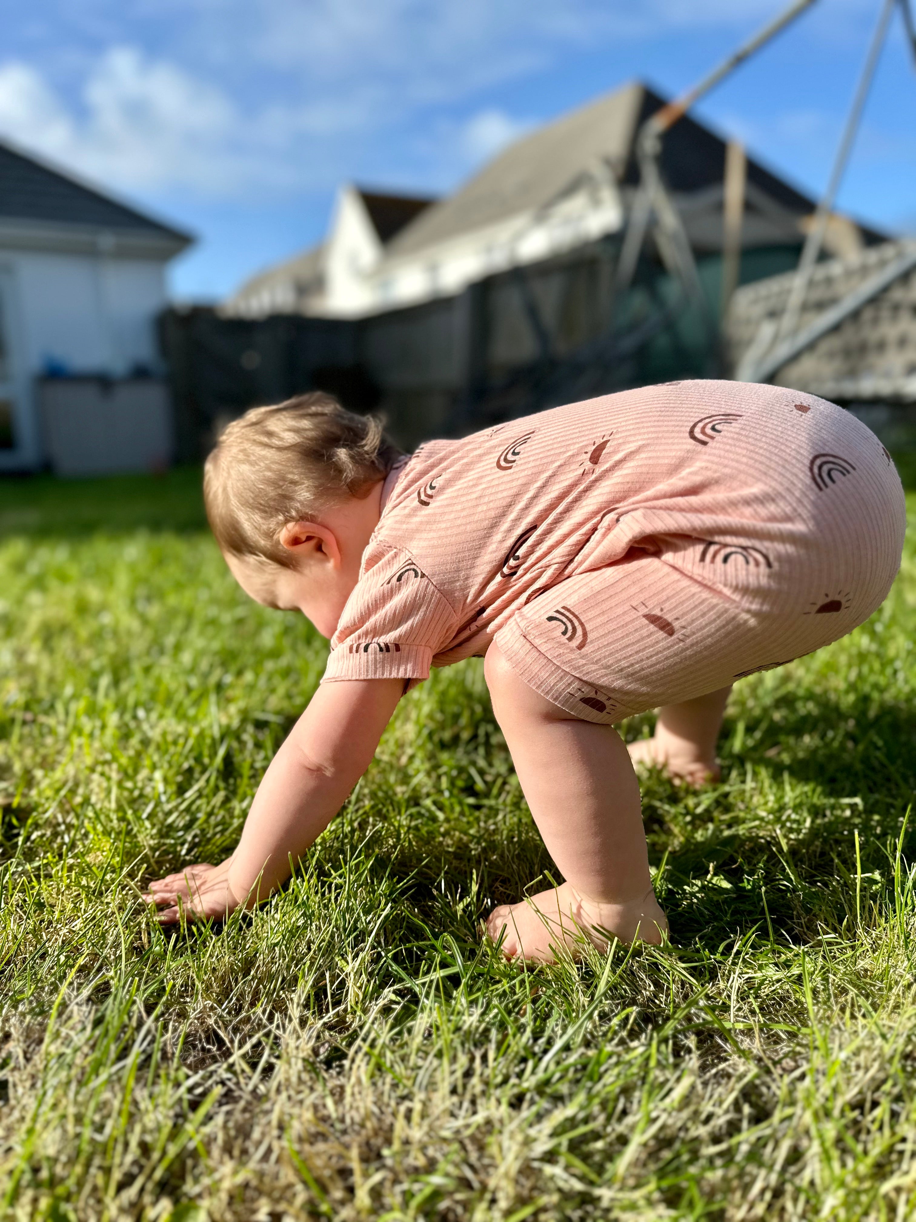 Rainbow Romper - Shell Pink